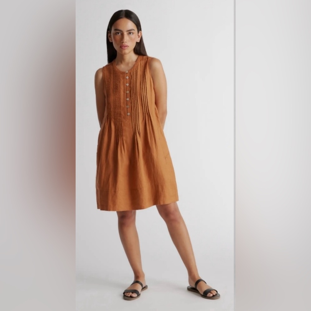 Quince 100% European Linen Sleeveless Swing Dress